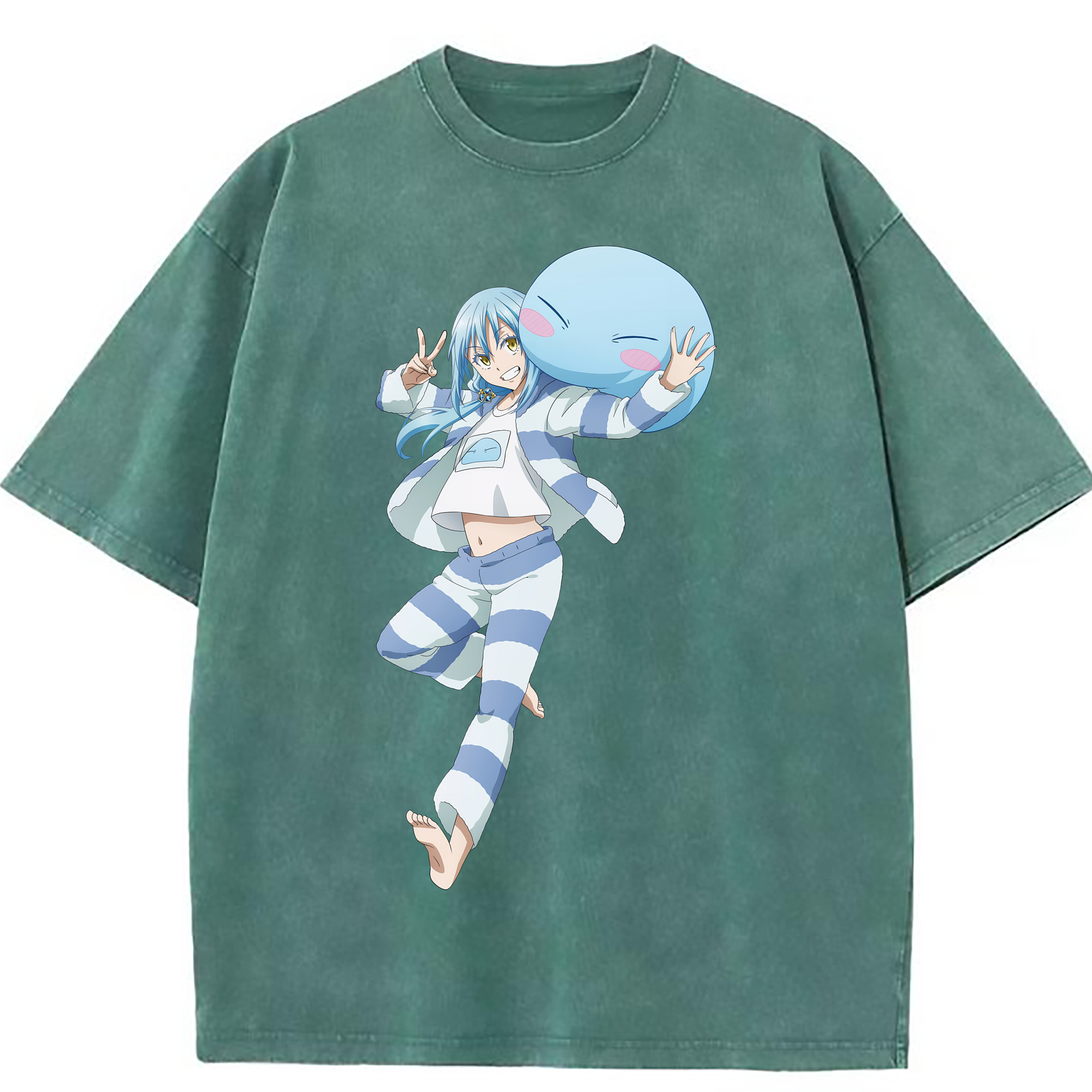 （画像用） 転スラ Regarding Reincarnated to Slime 綿100% ヴィンテージ風 半袖Tシャツ（フロントプリント）